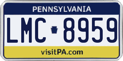 PA license plate LMC8959
