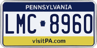 PA license plate LMC8960