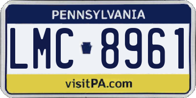 PA license plate LMC8961