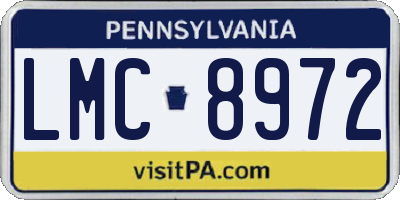 PA license plate LMC8972