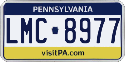 PA license plate LMC8977