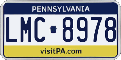 PA license plate LMC8978