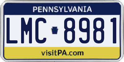 PA license plate LMC8981