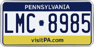 PA license plate LMC8985