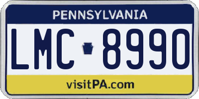PA license plate LMC8990