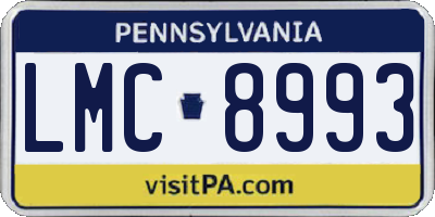 PA license plate LMC8993