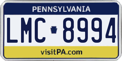 PA license plate LMC8994