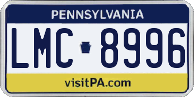 PA license plate LMC8996