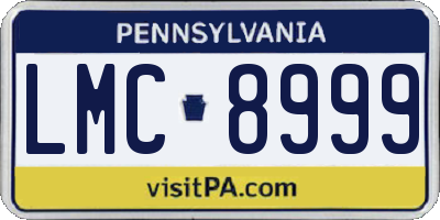 PA license plate LMC8999