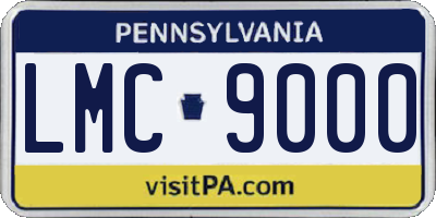 PA license plate LMC9000
