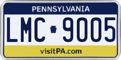 PA license plate LMC9005