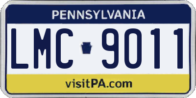 PA license plate LMC9011