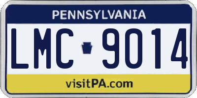 PA license plate LMC9014