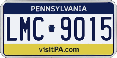 PA license plate LMC9015