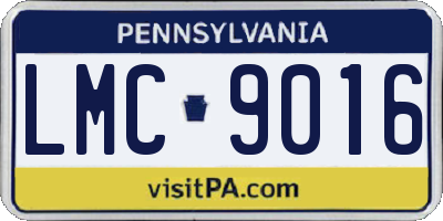 PA license plate LMC9016