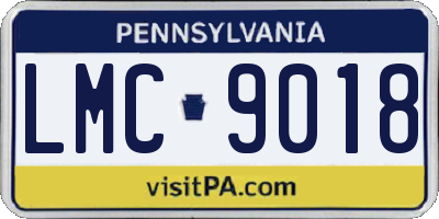 PA license plate LMC9018