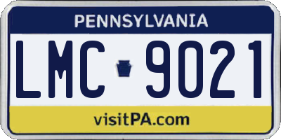 PA license plate LMC9021