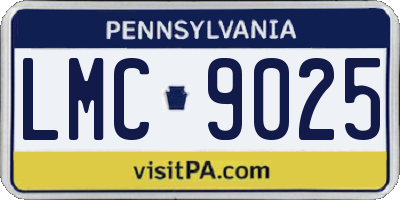 PA license plate LMC9025