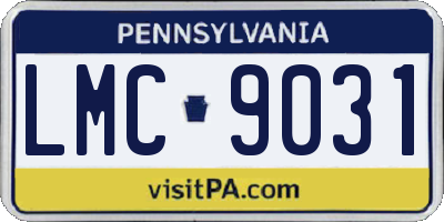 PA license plate LMC9031