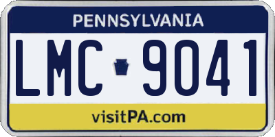 PA license plate LMC9041