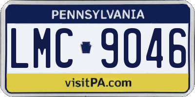 PA license plate LMC9046