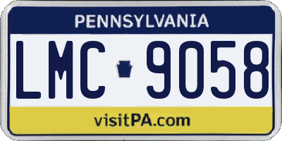 PA license plate LMC9058