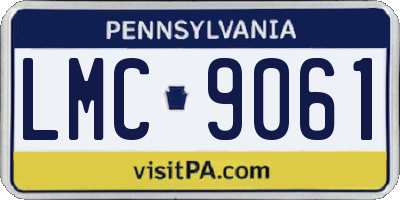 PA license plate LMC9061
