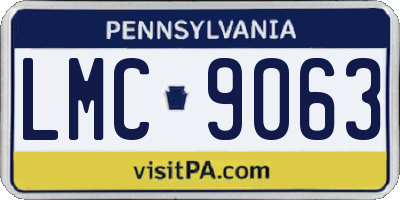 PA license plate LMC9063