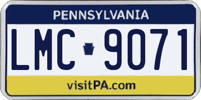 PA license plate LMC9071