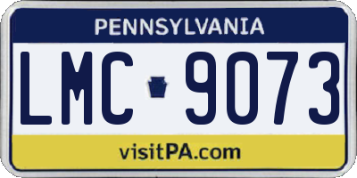 PA license plate LMC9073