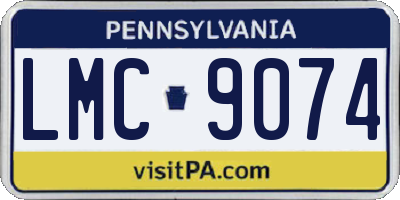 PA license plate LMC9074