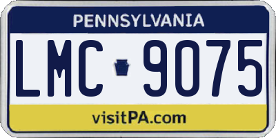 PA license plate LMC9075