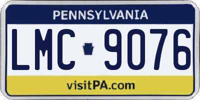 PA license plate LMC9076