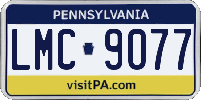 PA license plate LMC9077