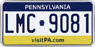 PA license plate LMC9081