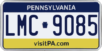 PA license plate LMC9085