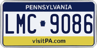 PA license plate LMC9086