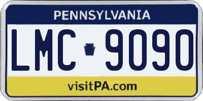 PA license plate LMC9090