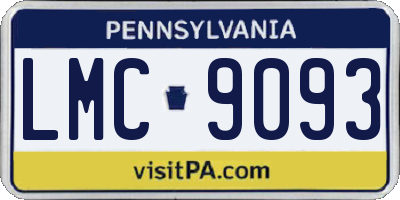 PA license plate LMC9093