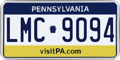 PA license plate LMC9094