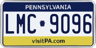 PA license plate LMC9096