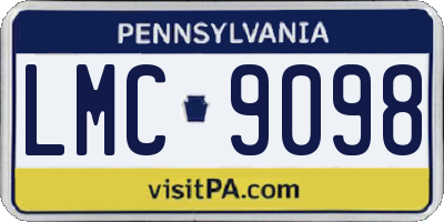PA license plate LMC9098
