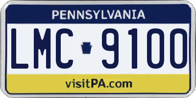 PA license plate LMC9100