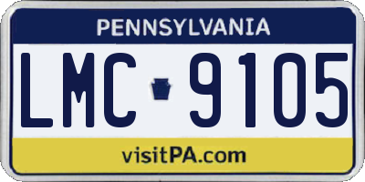 PA license plate LMC9105
