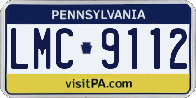 PA license plate LMC9112