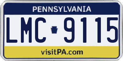 PA license plate LMC9115