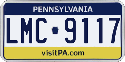 PA license plate LMC9117