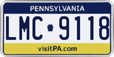 PA license plate LMC9118