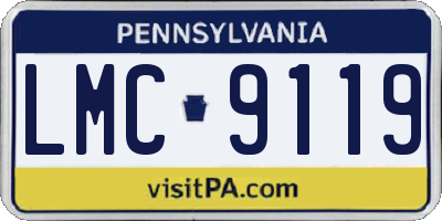 PA license plate LMC9119