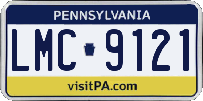 PA license plate LMC9121